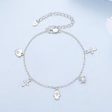 925 Sterling Silver Bracelet with Plated White Gold and Pavé Setting CZ