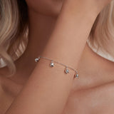 925 Sterling Silver Plated White Gold 12x41mm Pendant Bracelet
