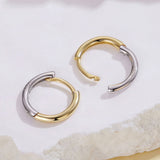 925 Sterling Silver Earrings for Women - 1.3x0.2cm, Plated White Gold