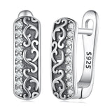 925 Sterling Silver Earrings with Pavé Setting CZ - 1.3m x 0.5m for Women