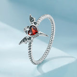 925 Sterling Silver Oxidized CZ Pendant Ring Size 6 for Women