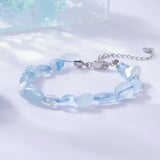 925 Sterling Silver Crystal Bracelet 15+6cm for Women