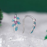 925 Sterling Silver White Gold Plated Enamel Earrings