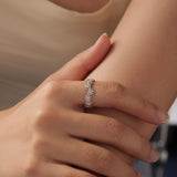 925 Sterling Silver Moissanite 0.03ct Ring Size 7
