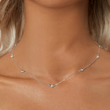 925 Sterling Silver Adjustable Necklace with White Gold Plating