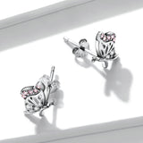 925 Sterling Silver Earrings with CZ in Pavé Setting
