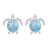 925 Sterling Silver Earrings for Women - Pavé Setting CZ with Enamel Process - 1cm
