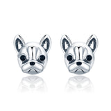 925 Sterling Silver Oxidized Enamel Earrings for Women 1*1cm