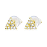 925 Sterling Silver & Plated Gold CZ Earrings for Women
