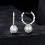 925 Sterling Silver Moissanite 0.15 Carat Earrings with Quality Shell Pearl for Women