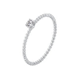 925 Sterling Silver 3mm Moissanite Ring for Women - Size 6
