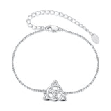 925 Sterling Silver White Gold Plated Bracelet with Length 15+6cm for Women