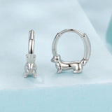 925 Sterling Silver White Gold Plated Hoop Earrings for Women