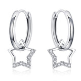 S925 Sterling Silver Plated Platinum CZ Earrings for Women