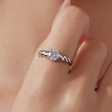 925 Sterling Silver Moissanite 0.65 Carat Ring for Women Size E
