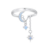 925 Sterling Silver Nano Opal Stone Ring for Women