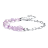 925 Sterling Silver & White Gold Plated Crystal Bracelet 16+5cm for Women