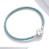 925 Sterling Silver and Leather 17cm Bracelet