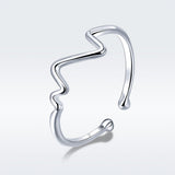 925 Sterling Silver Platinum Plated 0.1cm Ring for Men