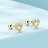 925 Sterling Silver White Gold Plated Earrings with CZ for Women