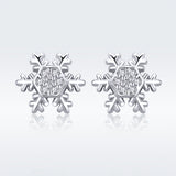 S925 Sterling Silver Earrings with CZ in Pavé Setting - 0.8*0.8cm for Women