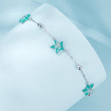 925 Sterling Silver Starfish Design Bracelet with Enamel Process