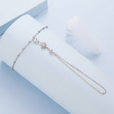 925 Sterling Silver White Gold Plated CZ Bracelet 15+6cm for Women