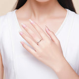 925 Sterling Silver Ring for Women Size 6.0 with Pavé Setting CZ