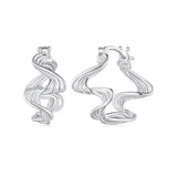 925 Sterling Silver Earrings 18mm x 10mm for Women
