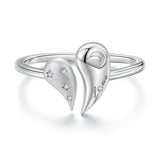 925 Sterling Silver 1.1cm White Gold Plated CZ Pendant Ring