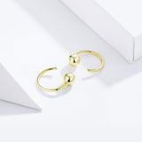 925 Sterling Silver Earrings with Plated Platinum, 1cm Diameter for Women