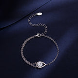 925 Sterling Silver Moissanite Bracelet with Pavé Setting 15+6cm for Women