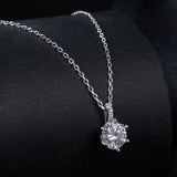 925 Sterling Silver Moissanite Plated Platinum Necklace for Women, 6.5mm, Style L, 400mm Length