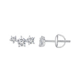 925 Sterling Silver Moissanite 0.01 Carat Earrings Size 4*9mm for Women