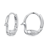 925 Sterling Silver Plated White Gold Hoop Earrings for Women