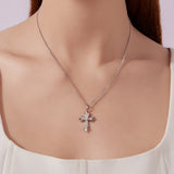 925 Sterling Silver Plated White Gold Moissanite Necklace 40+5cm for Women