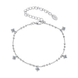 925 Sterling Silver & Moissanite Bracelet for Women - 15+6cm, Plated White Gold