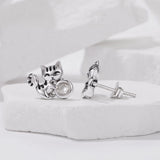 925 Sterling Silver Brass White Gold Plated Earrings with CZ for Women