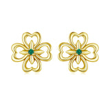 925 Sterling Silver Earrings with Pavé Setting CZ, 0.9cm, Oxidized Silver for Women