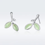 925 Sterling Silver Earrings with Synthetic Opal 1.5*1.3cm