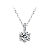 925 Sterling Silver Moissanite Plated Platinum Necklace for Women, 6.5mm, Style L, 400mm Length