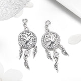 925 Sterling Silver Oxidized Pavé Setting CZ Earrings