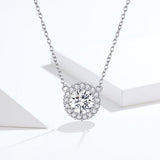 925 Sterling Silver Plated Platinum 49cm Pavé Setting CZ Necklace for Women
