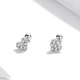 925 Sterling Silver Earrings with Pavé Setting CZ
