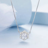 925 Sterling Silver Necklace with Pavé Setting CZ - Length 400+50mm - Women