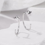 925 Sterling Silver Brass Earrings with White Gold Plating 1.4cm for Women