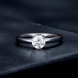 925 Sterling Silver Moissanite Ring 0.6 Carat Size 6 for Women