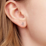 925 Sterling Silver Oxidized Silver 0.7cm Earrings
