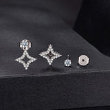 925 Sterling Silver Moissanite 0.1ct Earrings for Women