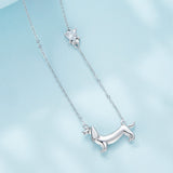 925 Sterling Silver Necklace with CZ Pendant, 450mm Length, Platinum Plated, for Women